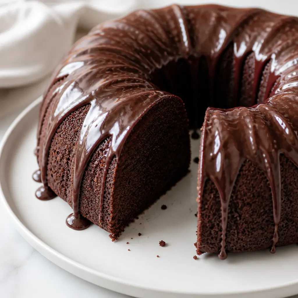 Dark Chocolate Yogurt Cake close-up view